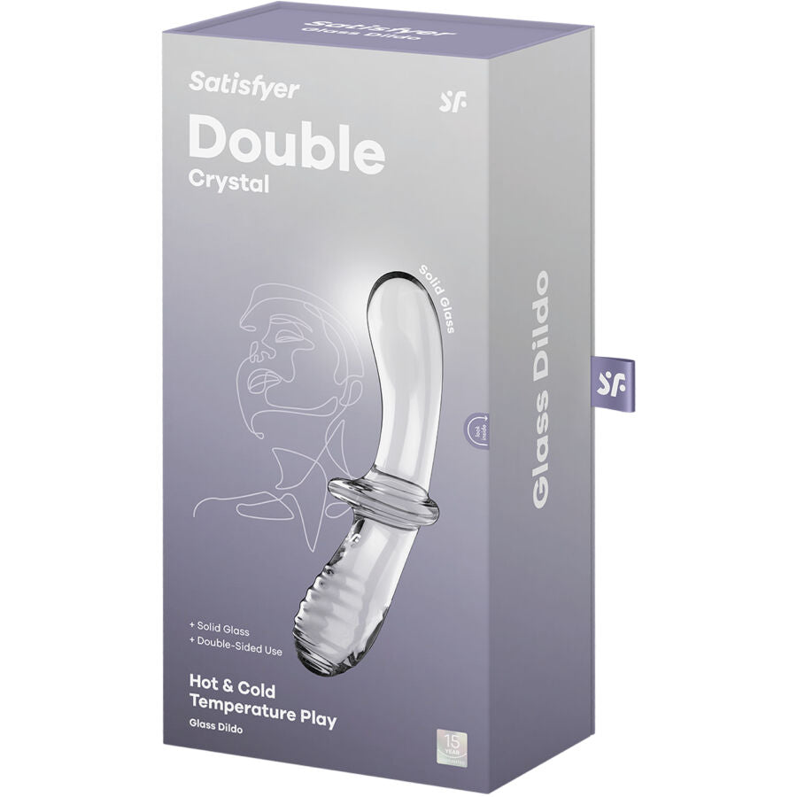 SATISFYER - DOUBLE CRYSTAL DILDO BLUE - Amore24