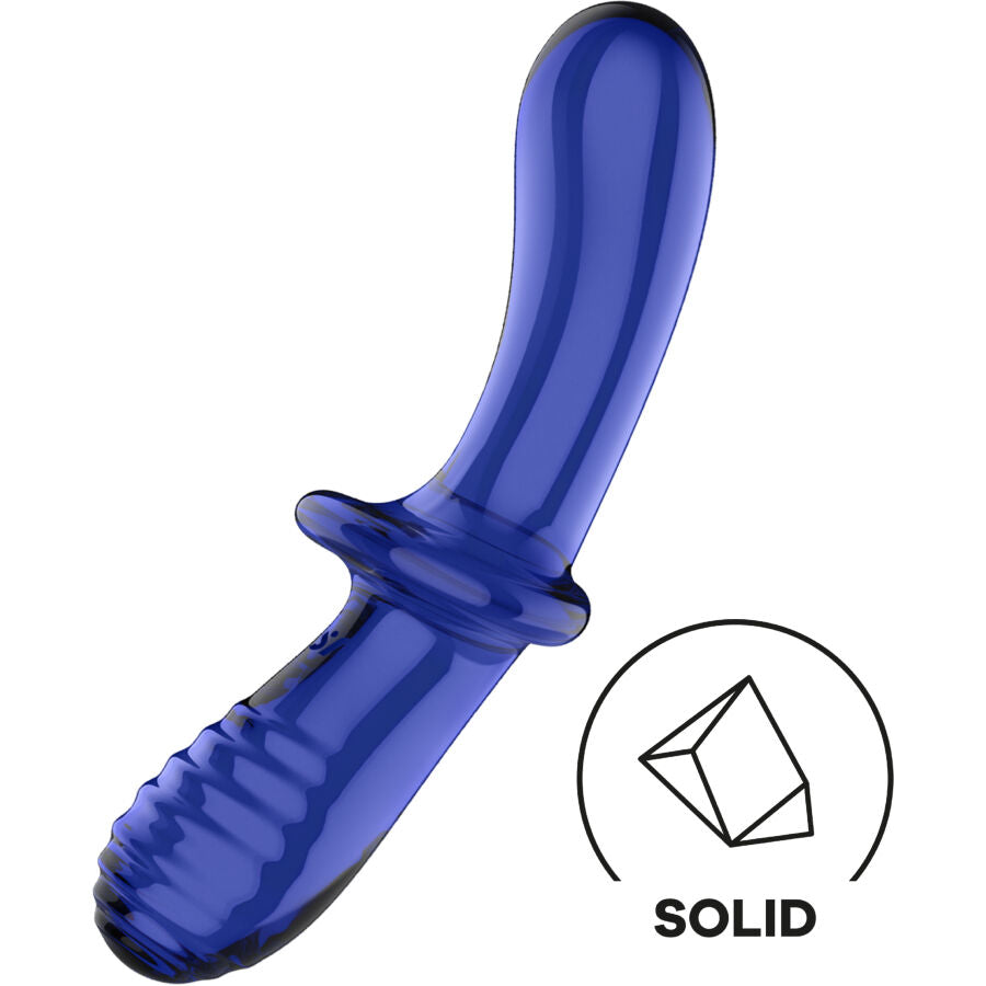 SATISFYER - DOUBLE CRYSTAL DILDO BLUE - Amore24
