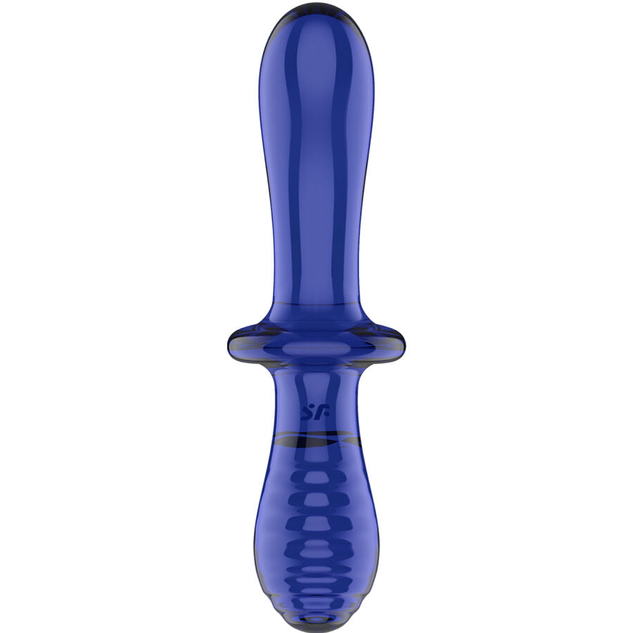 SATISFYER - DOUBLE CRYSTAL DILDO BLUE - Amore24