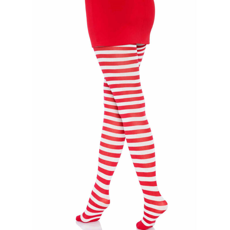 LEG AVENUE - WHITE/RED STRIPED TIGHTS - Amore24