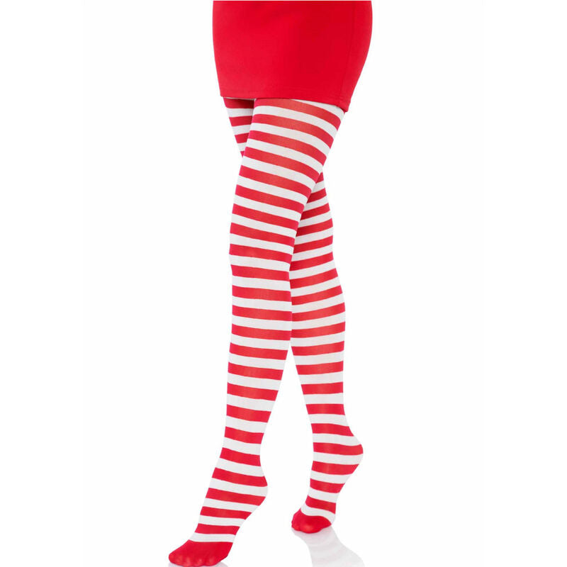 LEG AVENUE - WHITE/RED STRIPED TIGHTS - Amore24