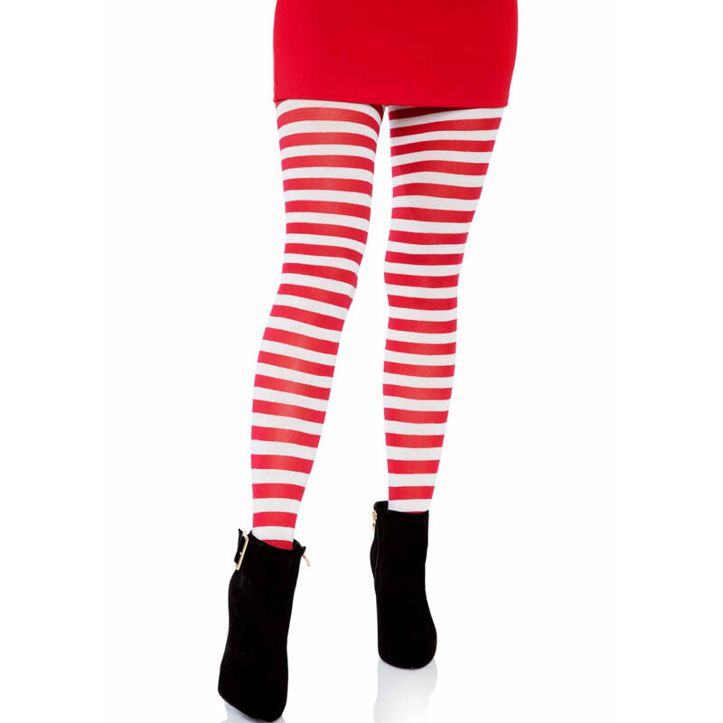 LEG AVENUE - WHITE/RED STRIPED TIGHTS - Amore24