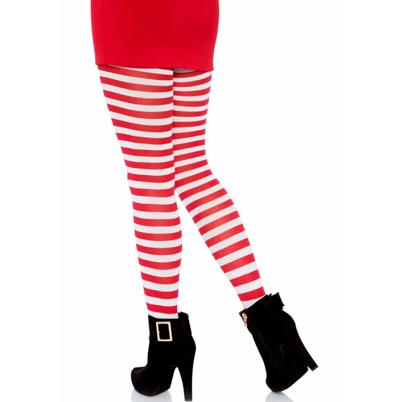 LEG AVENUE - WHITE/RED STRIPED TIGHTS - Amore24