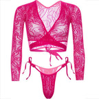 LEG AVENUE - TOP CROP LACE WITH THONG - Amore24