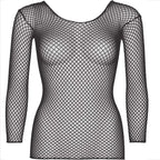 LEG AVENUE - FISHNET LONG SLEEVE T-SHIRT BLUE - Amore24