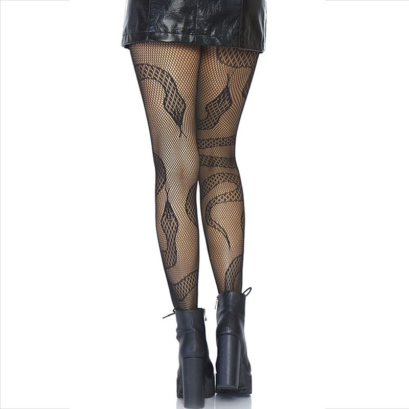 LEG AVENUE - STOCKINGS NET SNAKES BLACK - Amore24