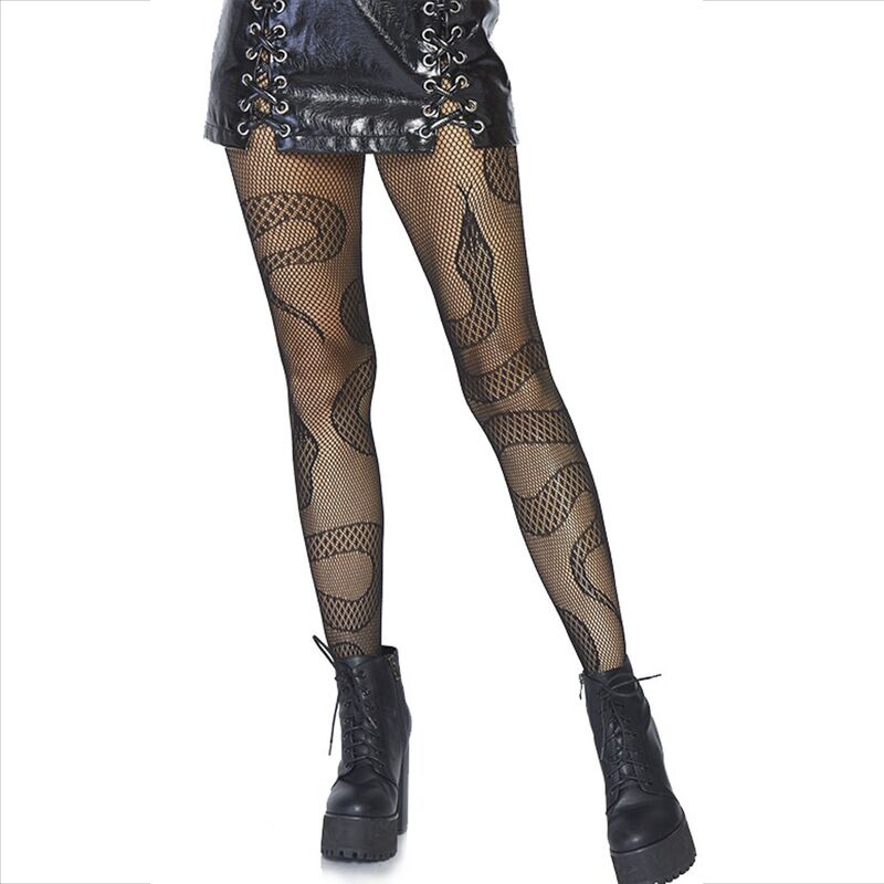 LEG AVENUE - STOCKINGS NET SNAKES BLACK - Amore24