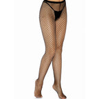 LEG AVENUE - BLACK CROTCHLESS NET STOCKINGS - Amore24