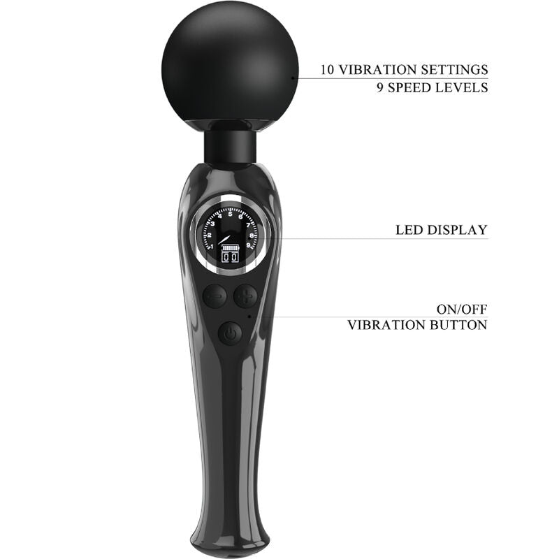 PRETTY LOVE - SKYLER VIBRATOR WAND BLACK - Amore24