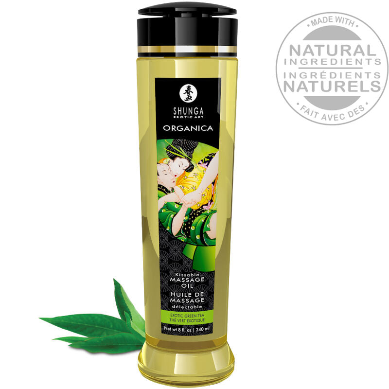 SHUNGA - ORGANIC MASSAGE OIL GREEN TEA 240 ML - Amore24