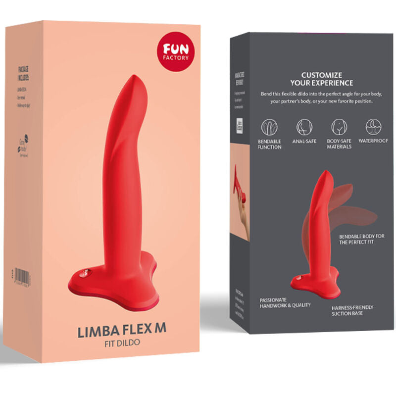 FUN FACTORY - LIMBA FLEXIBLE DILDO RED SIZE M - Amore24