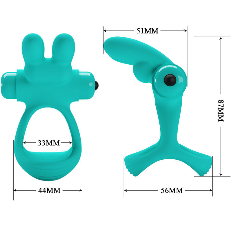 PRETTY LOVE - DANTE GREEN RABBIT VIBRATOR RING - Amore24