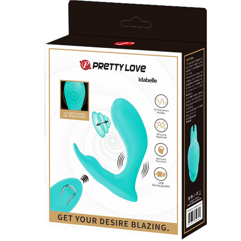 PRETTY LOVE - IDABELLE VIBRATION & PULSATION REMOTE CONTROL BLUE - Amore24