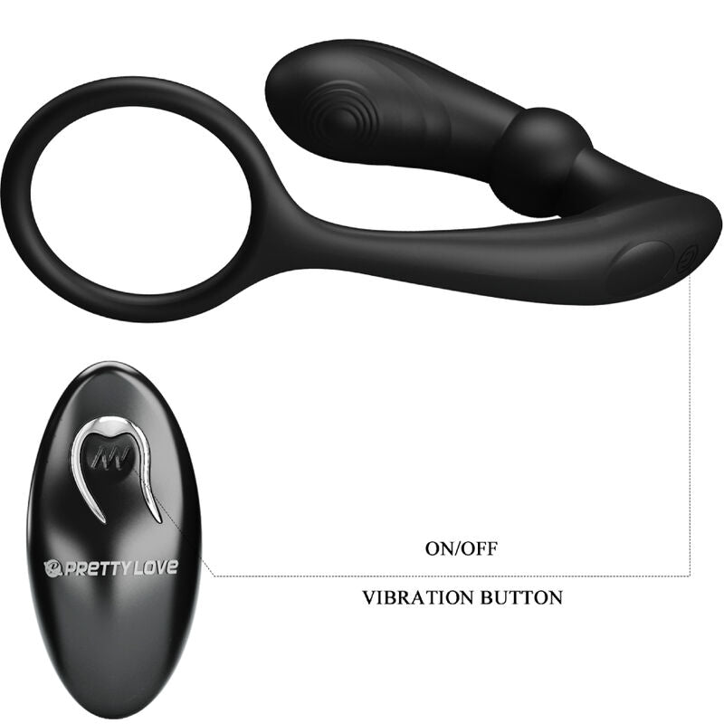 PRETTY LOVE - WARREN BLACK ANAL RING & VIBRATOR - Amore24