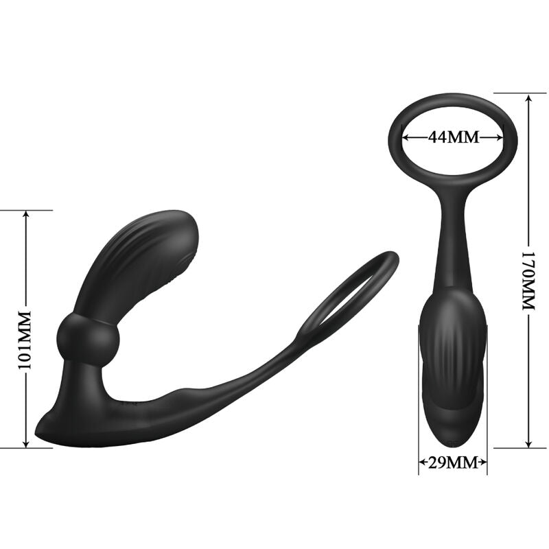 PRETTY LOVE - WARREN BLACK ANAL RING & VIBRATOR - Amore24