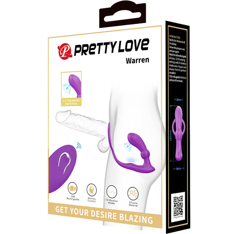 PRETTY LOVE - WARREN VIOLET ANAL RING & VIBRATOR - Amore24