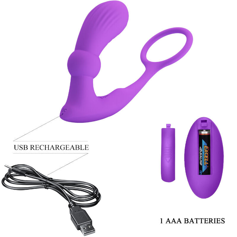 PRETTY LOVE - WARREN VIOLET ANAL RING & VIBRATOR - Amore24