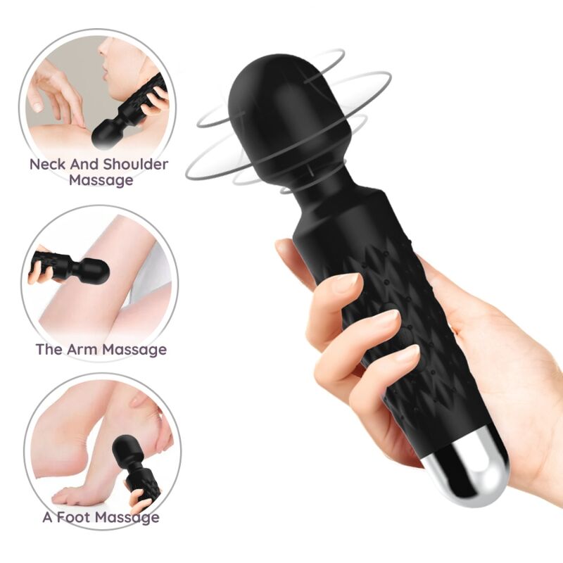 ARMONY - POSTMAN MASSAGER & VIBRATOR SUPER FLEXIBLE HEAD BLACK - Amore24