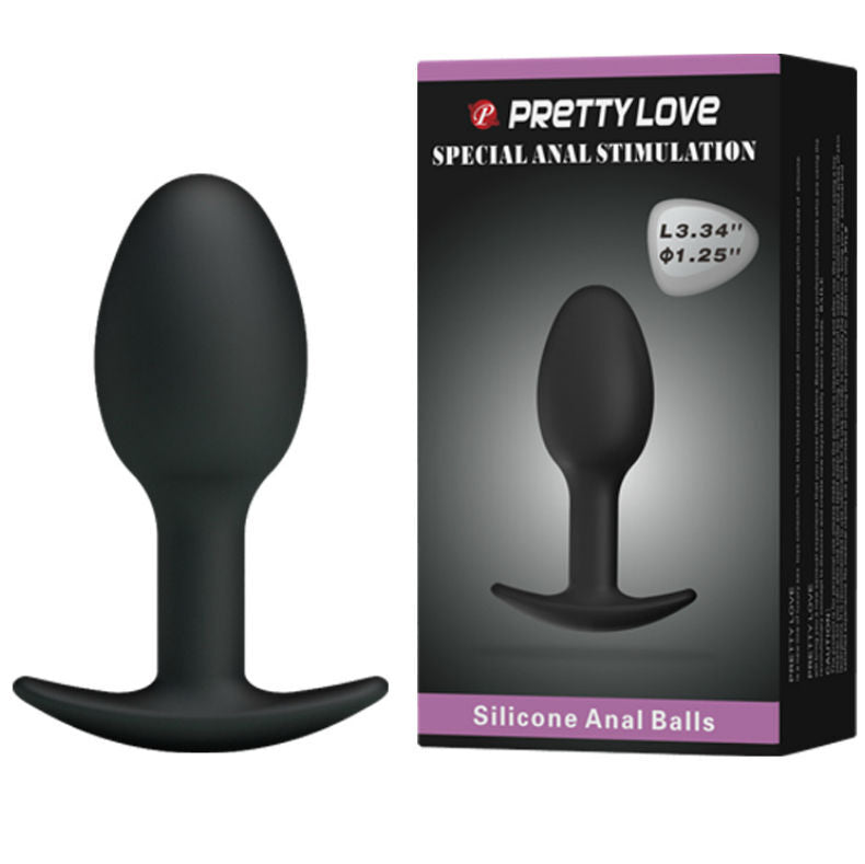 PRETTY LOVE - SILICONE ANAL PLUG 6.5 CM BLACK - Amore24