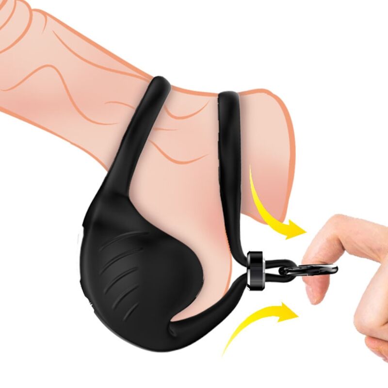 ARMONY - MANTA SCROTUM VIBRATOR RING REMOTE CONTROL BLACK - Amore24