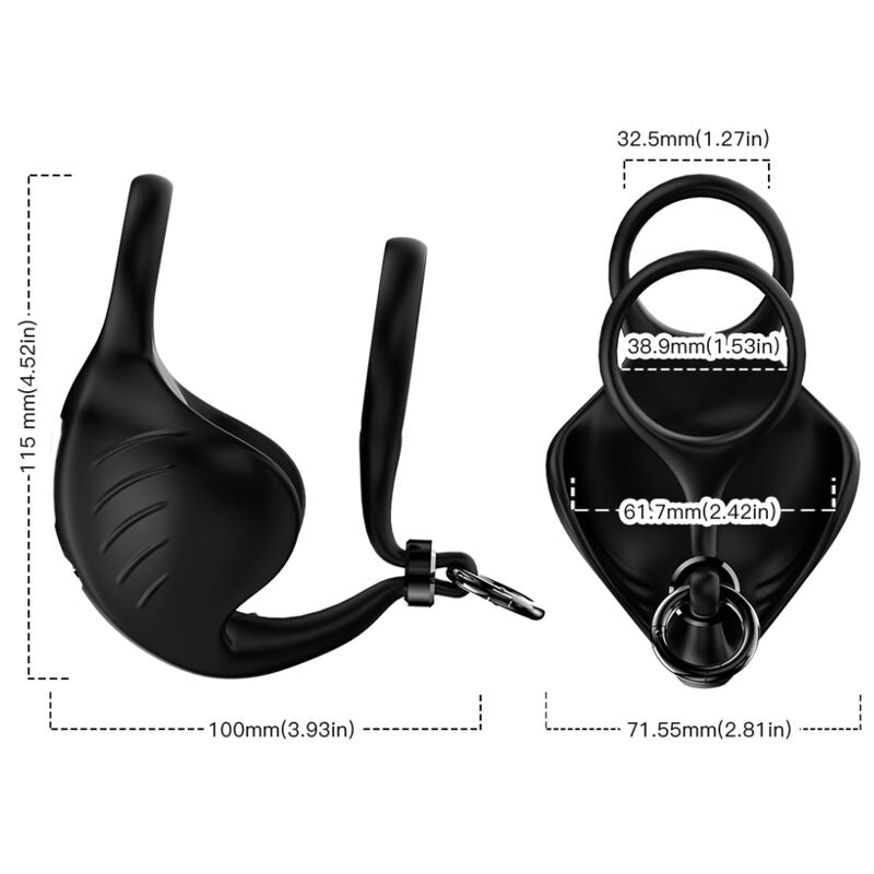 ARMONY - MANTA SCROTUM VIBRATOR RING REMOTE CONTROL BLACK - Amore24