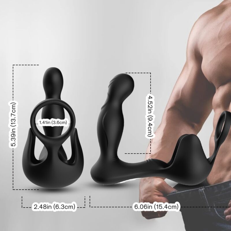 ARMONY - SURROUND VIBRATOR ANAL & STIMULATOR TESTICULOS & RING REMOTE CONTROL BLACK - Amore24