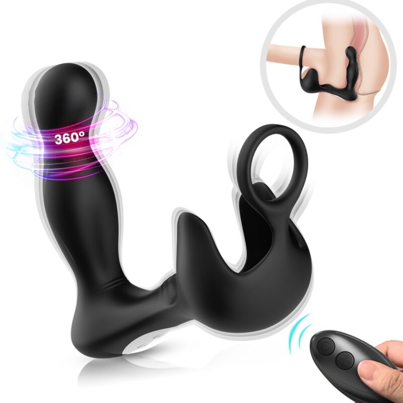 ARMONY - SURROUND VIBRATOR ANAL & STIMULATOR TESTICULOS & RING REMOTE CONTROL BLACK - Amore24
