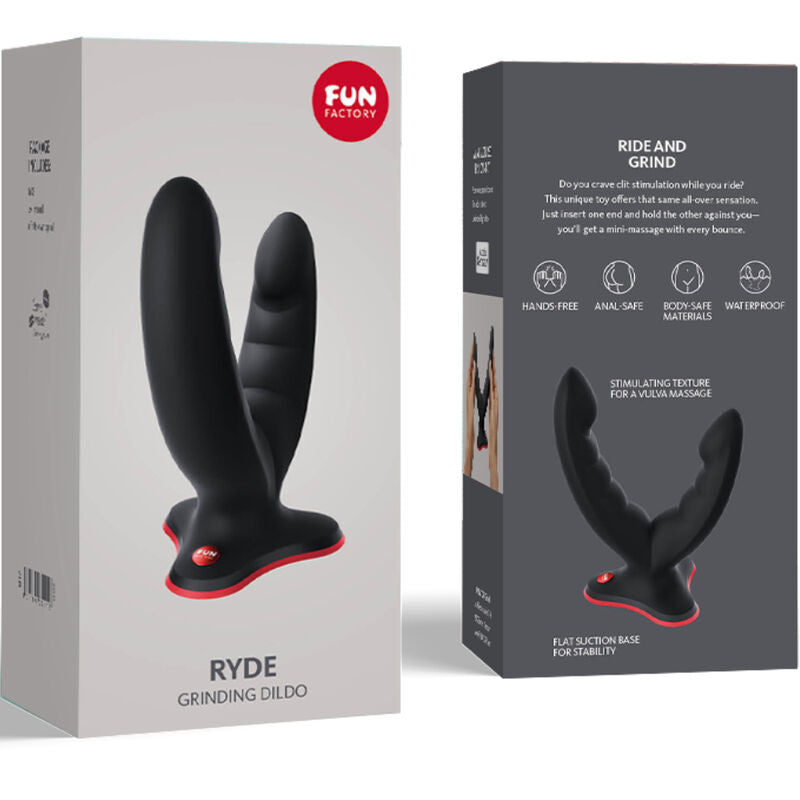 FUN FACTORY - RYDE DOUBLE DILDO & MASSAGER BLACK - Amore24