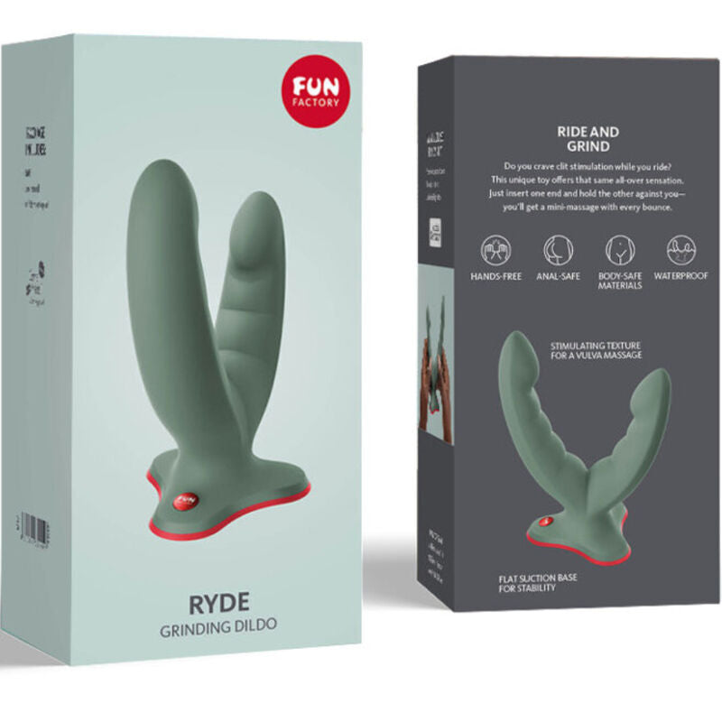 FUN FACTORY - RYDE DOUBLE DILDO & MASSAGER BLACK - Amore24