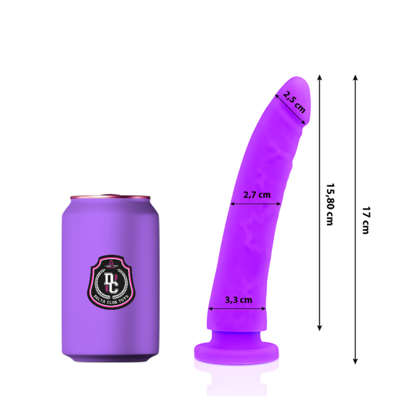 DELTA CLUB - TOYS LILAC DILDO MEDICAL SILICONE 17 CM -O- 3 CM - Amore24