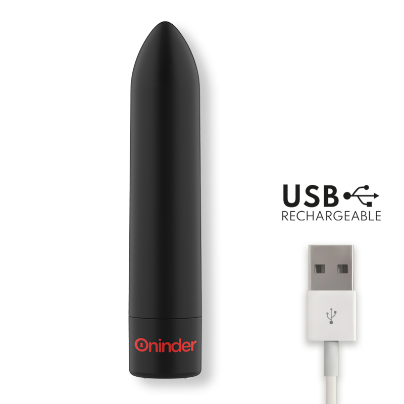 ONINDER - BERLIN BULLET VIBRATOR BLACK 9 MODES 8.5 X 2 CM - FREE APP - Amore24