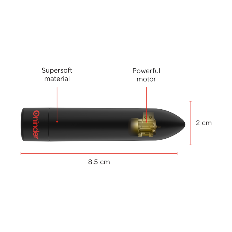 ONINDER - BERLIN BULLET VIBRATOR BLACK 9 MODES 8.5 X 2 CM - FREE APP - Amore24