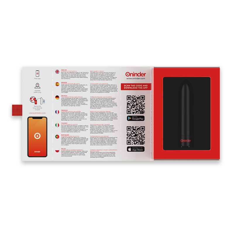 ONINDER - BERLIN BULLET VIBRATOR BLACK 9 MODES 8.5 X 2 CM - FREE APP - Amore24
