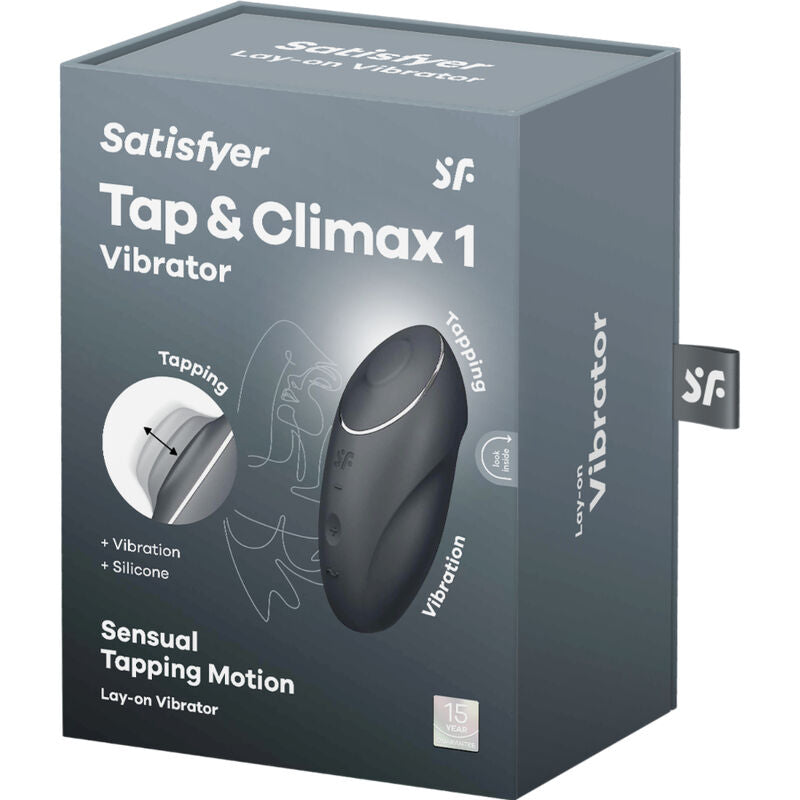SATISFYER - TAP & CLIMAX 1 LAY-ON VIBRATOR GREY - Amore24