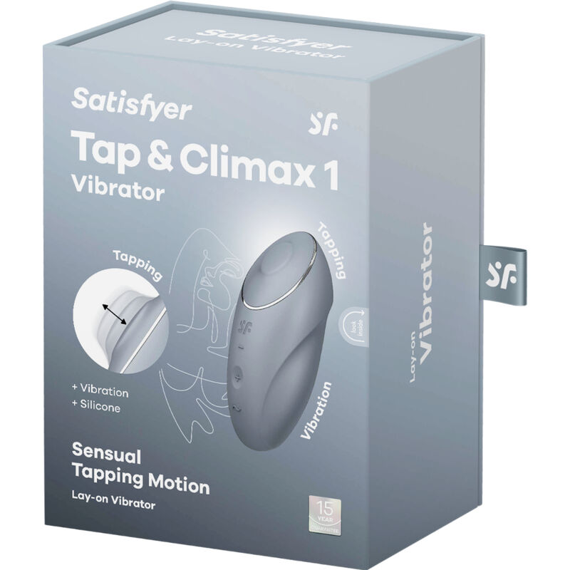 SATISFYER - TAP & CLIMAX 1 LAY-ON VIBRATOR GREY - Amore24