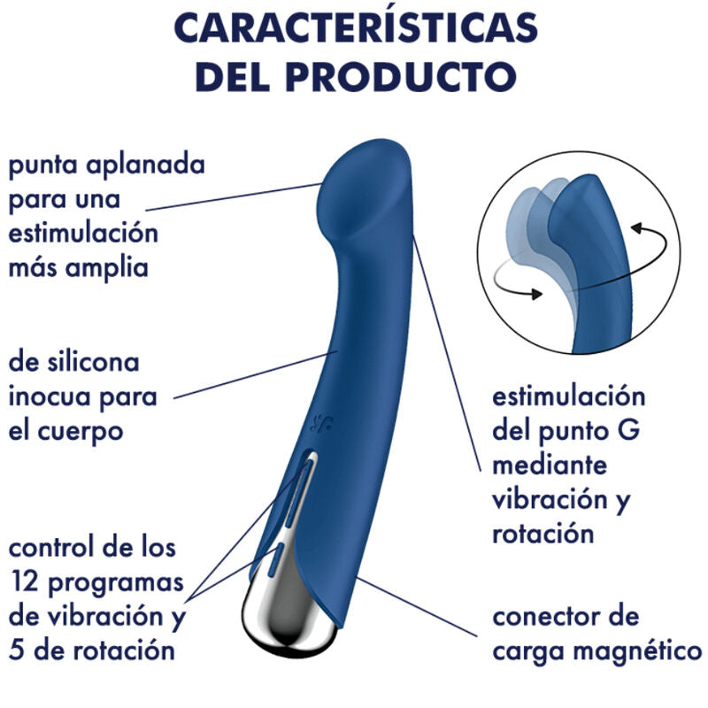 SATISFYER - SPINNING G-SPORT 1 ROTATOR VIBRATOR BLUE - Amore24