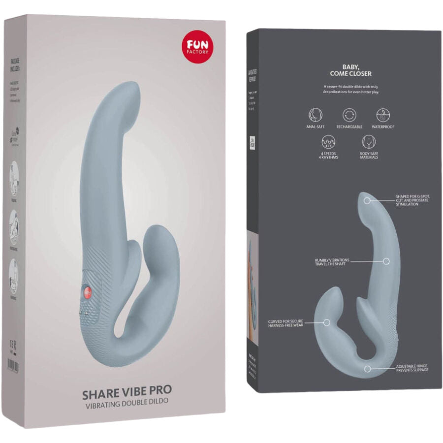 FUN FACTORY - SHARE VIBE PRO DOUBLE VIBRATOR GREY - Amore24