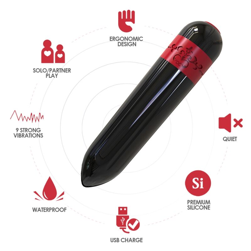 ARMONY - ROCKET VIBRATOR BULLET REMOTE CONTROL BLACK - Amore24