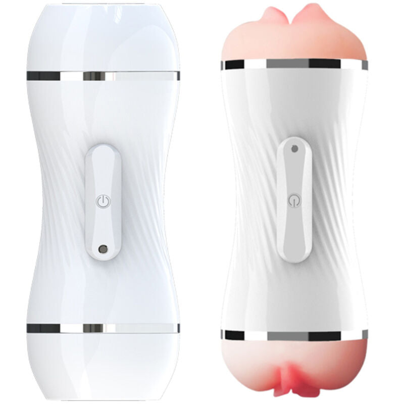 ARMONY - DOUBLE VAGINA & MOUTH VIBRATOR MASTURBATOR WHITE - Amore24