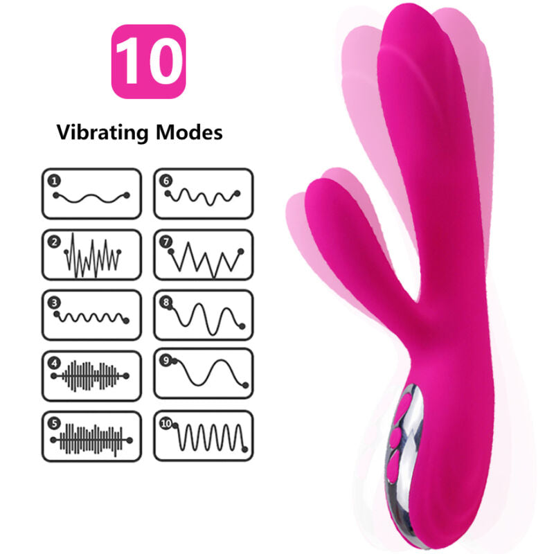 ARMONY - FLEXIBLE VIBRATOR & STIMULATOR WITH FUCHSIA HEAT EFFECT - Amore24
