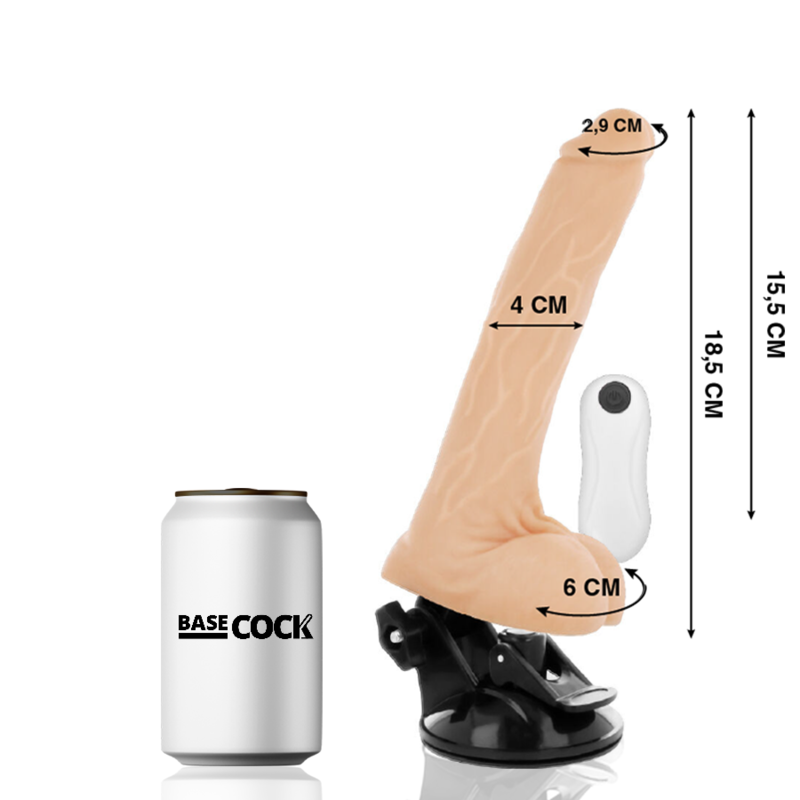 BASECOCK - REALISTIC ARTICULABLE REMOTE CONTROL BLACK 18.5 CM -O- 4 CM - Amore24