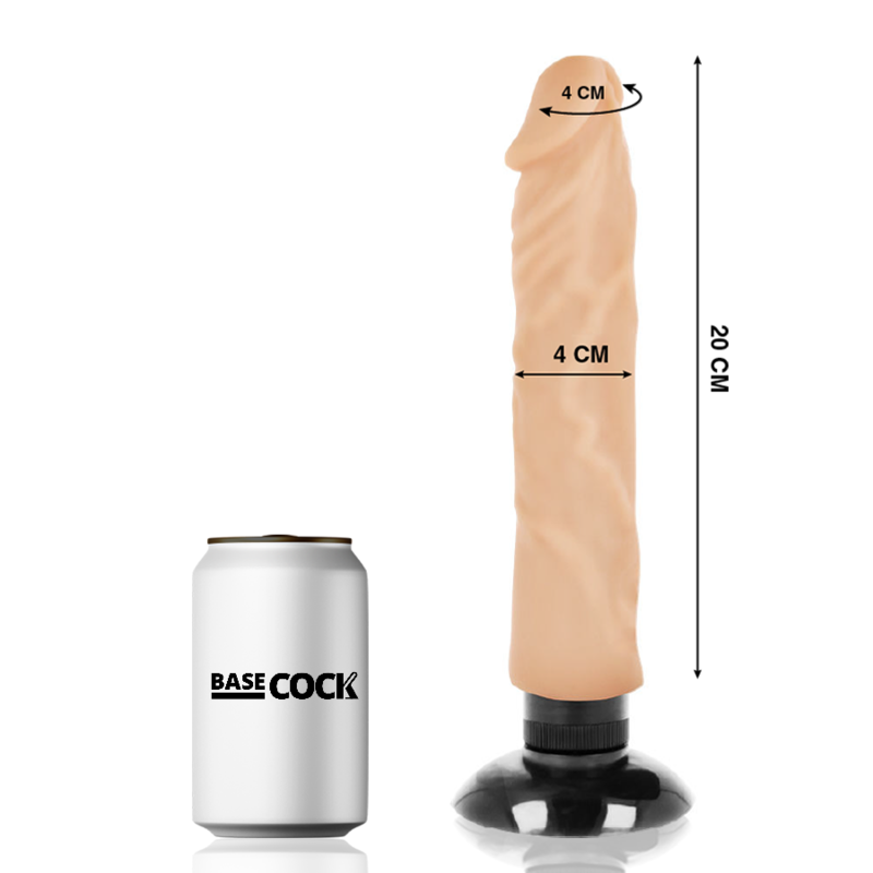 BASECOCK - REALISTIC VIBRATOR 2-1 FLESH 20 CM -O- 4 CM - Amore24