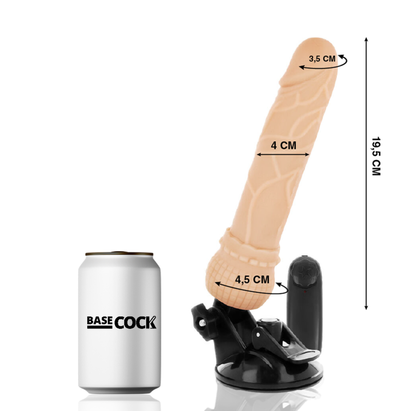 BASECOCK - REALISTIC VIBRATOR REMOTE CONTROL BLACK 19.5 CM -O- 4 CM - Amore24