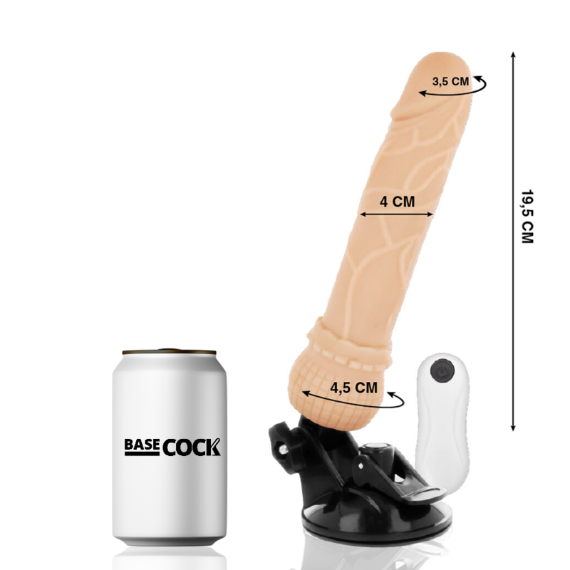 BASECOCK - REALISTIC VIBRATOR REMOTE CONTROL BLACK 19.5 CM -O- 4 CM - Amore24