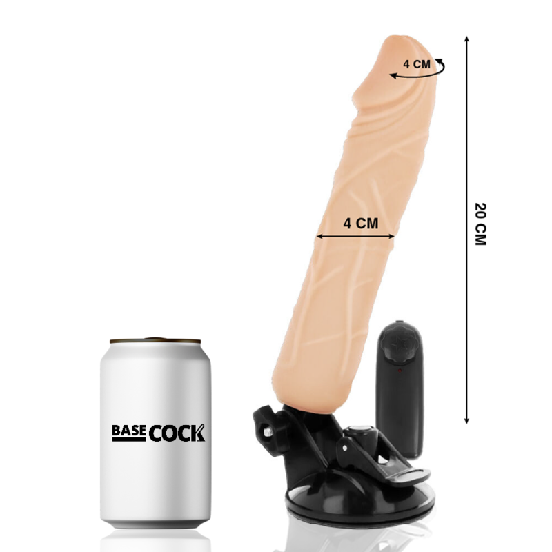 BASECOCK - REALISTIC VIBRATOR REMOTE CONTROL BLACK 20 CM -O- 4 CM - Amore24