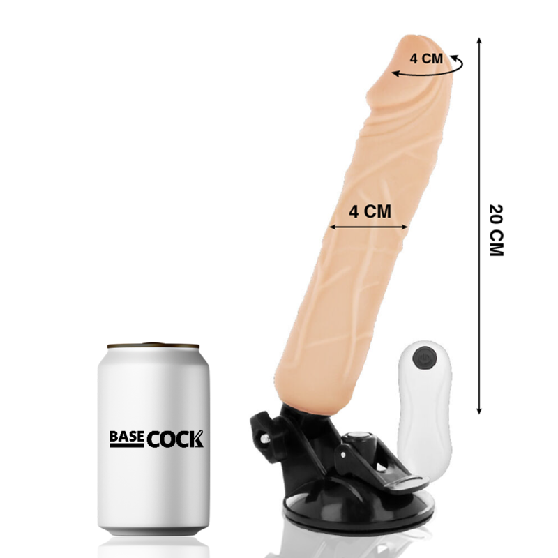 BASECOCK - REALISTIC VIBRATOR REMOTE CONTROL BLACK 20 CM -O- 4 CM - Amore24