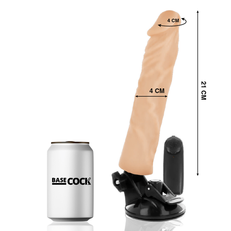 BASECOCK - REALISTIC VIBRATOR REMOTE CONTROL BLACK 21 CM - O - 4 CM - Amore24