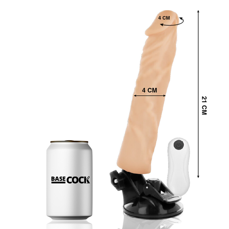 BASECOCK - REALISTIC VIBRATOR REMOTE CONTROL BLACK 21 CM -O- 4 CM - Amore24