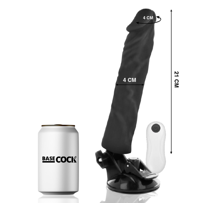 BASECOCK - REALISTIC VIBRATOR REMOTE CONTROL BLACK 21 CM -O- 4 CM - Amore24