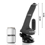 BASECOCK - REALISTIC BLACK REMOTE CONTROL VIBRATOR WITH TESTICLES 20 CM -O- 4 CM - Amore24